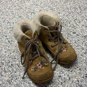 Carter's Tan Kids Boots with Floral Design